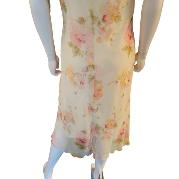 La Belle Floral Sun Dress NTW Cream Pink 11 - Picture 2 of 3
